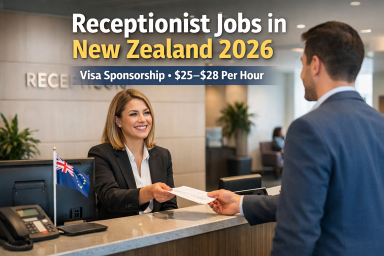 Receptionist Jobs In New Zealand 2026 – Visa Sponsorship ($25–$28/hr)