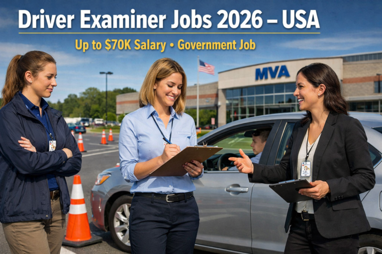 Driver Skills Test Examiner Jobs 2026 in USA – Maryland MVA Hiring Now ($70,000 Salary)
