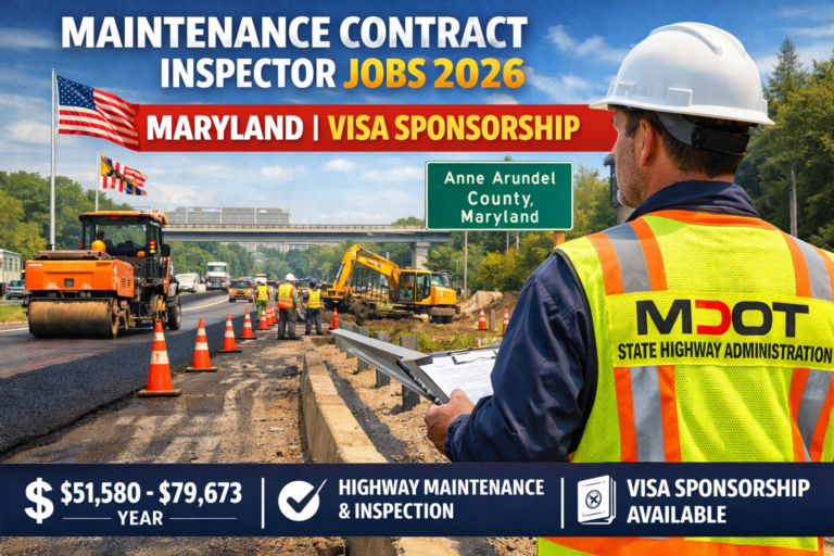 Maintenance Contract Inspector Jobs 2026 Maryland | Visa Sponsorship