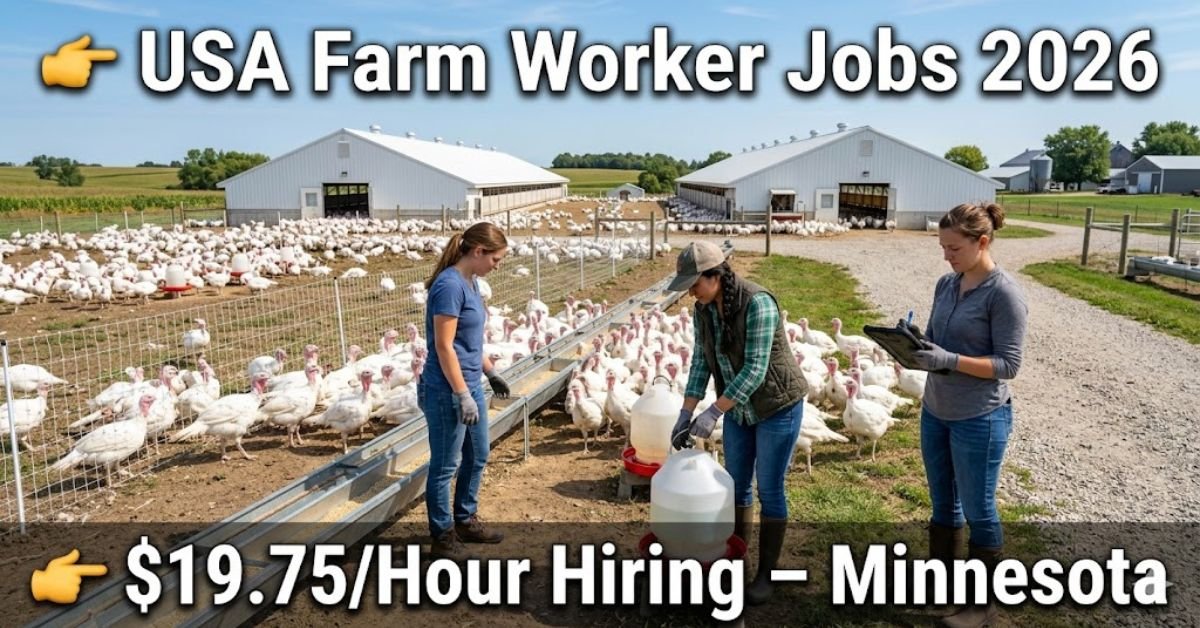 USA Farm Worker Jobs 2026 in Minnesota – $19.75/Hour Hiring at Jennie-O