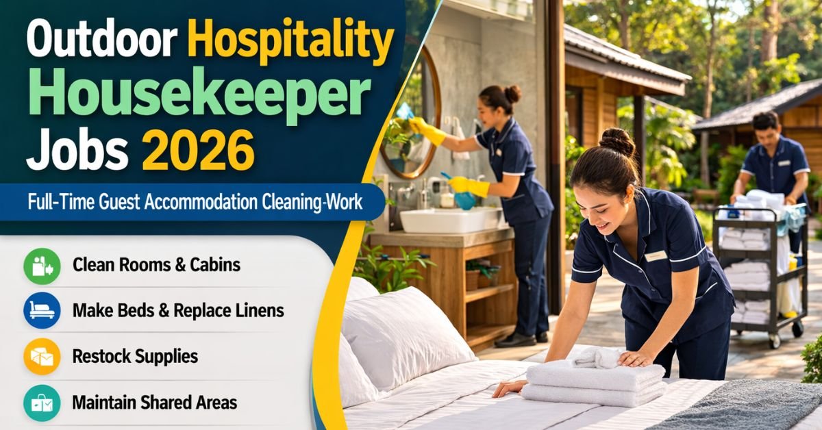 Outdoor Hospitality Housekeeper Jobs 2026 – Full-Time Guest Accommodation Cleaning Work