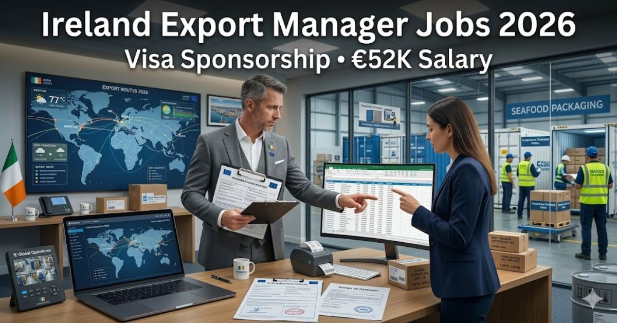 Ireland Export Manager Jobs 2026 – Visa Sponsorship Available (€52K Salary)