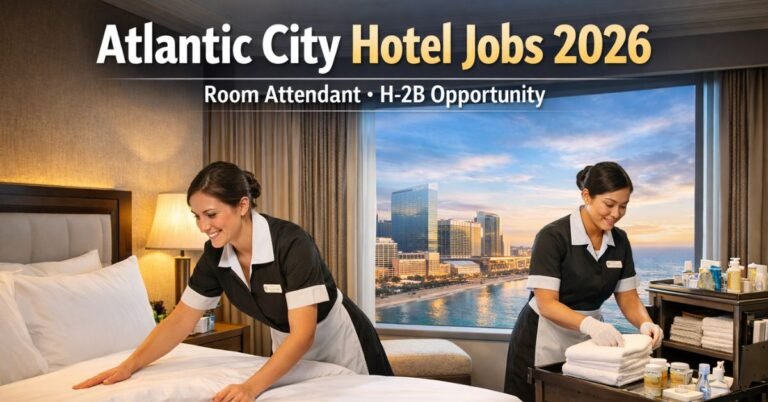 Atlantic City Hotel Room Attendant Jobs 2026 – H-2B Visa Opportunity