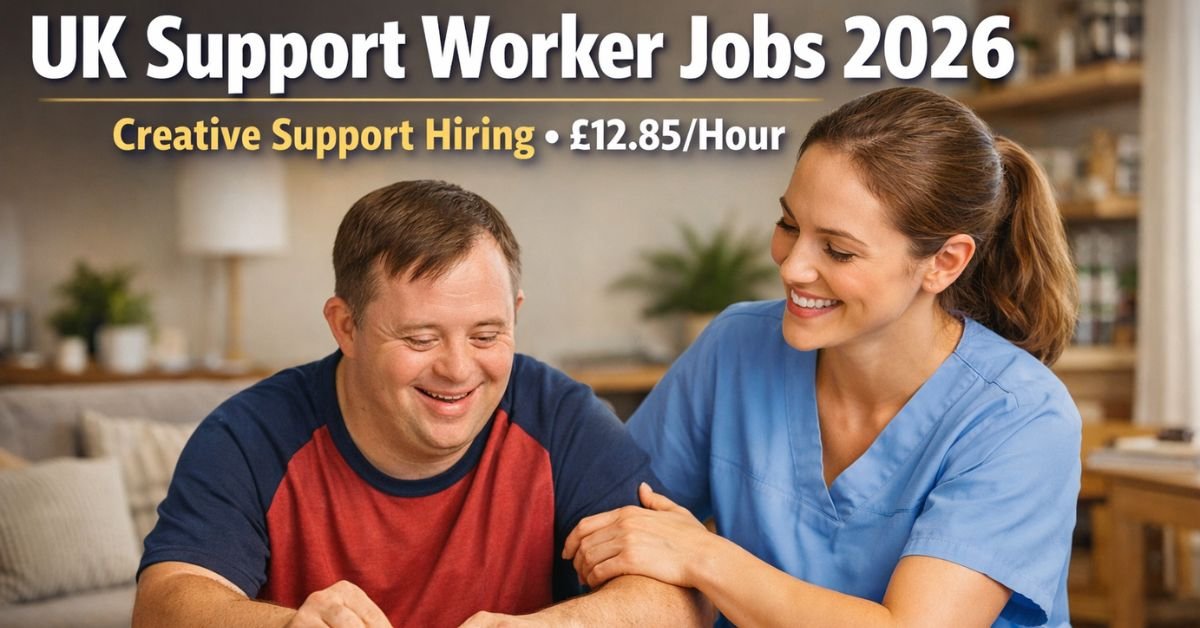 UK Support Worker Jobs 2026 – Creative Support Hiring in South Tyneside (£12.85/Hour)