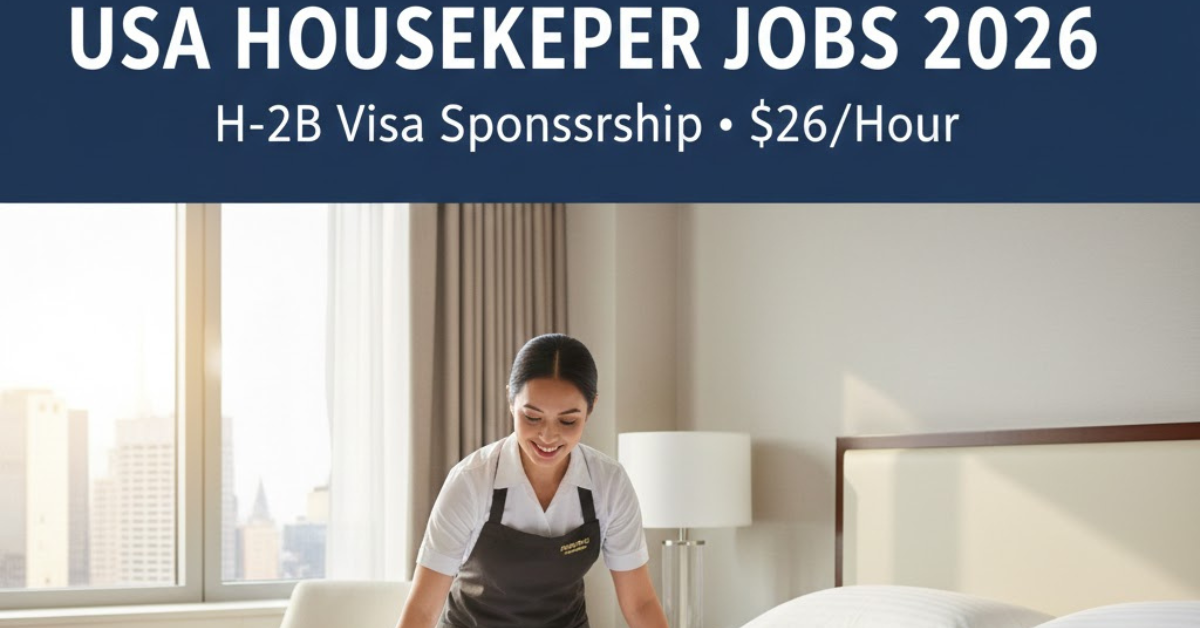 USA Housekeeper Jobs 2026 – H-2B Visa Sponsorship ($26/Hour)