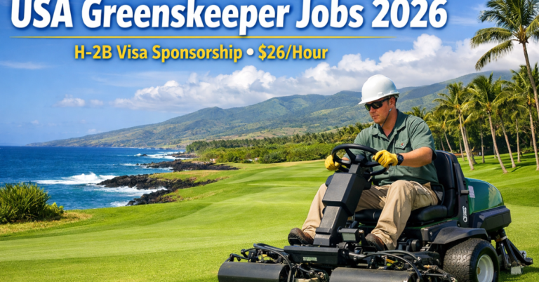 USA Greenskeeper Jobs 2026 – H-2B Visa Sponsorship ($26/Hour)