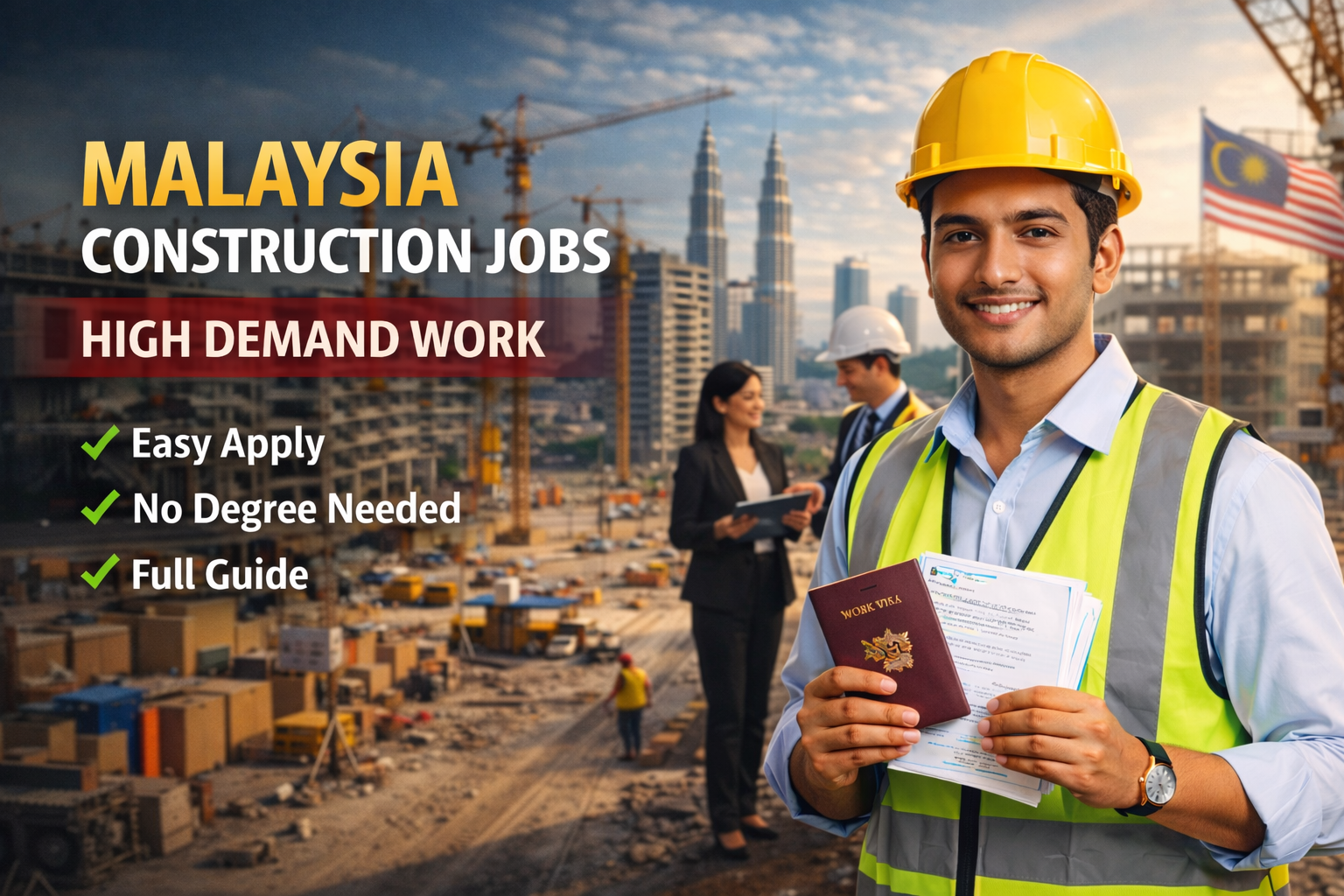 Construction worker at Kuala Lumpur site