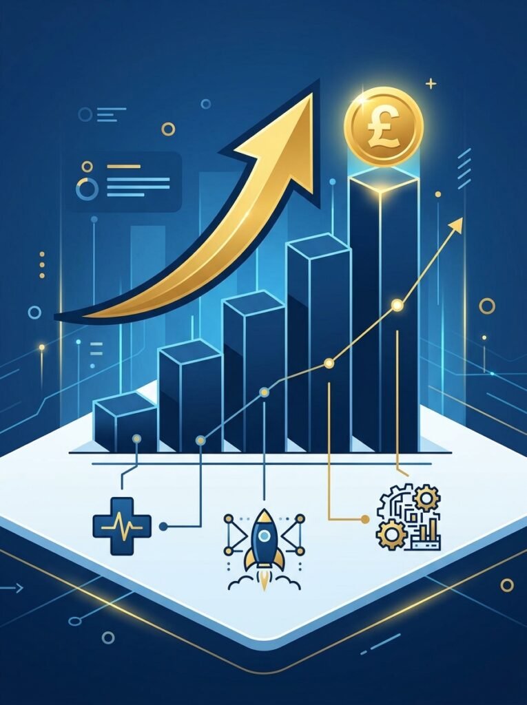 Infographic rising bar chart icons 202607181724
