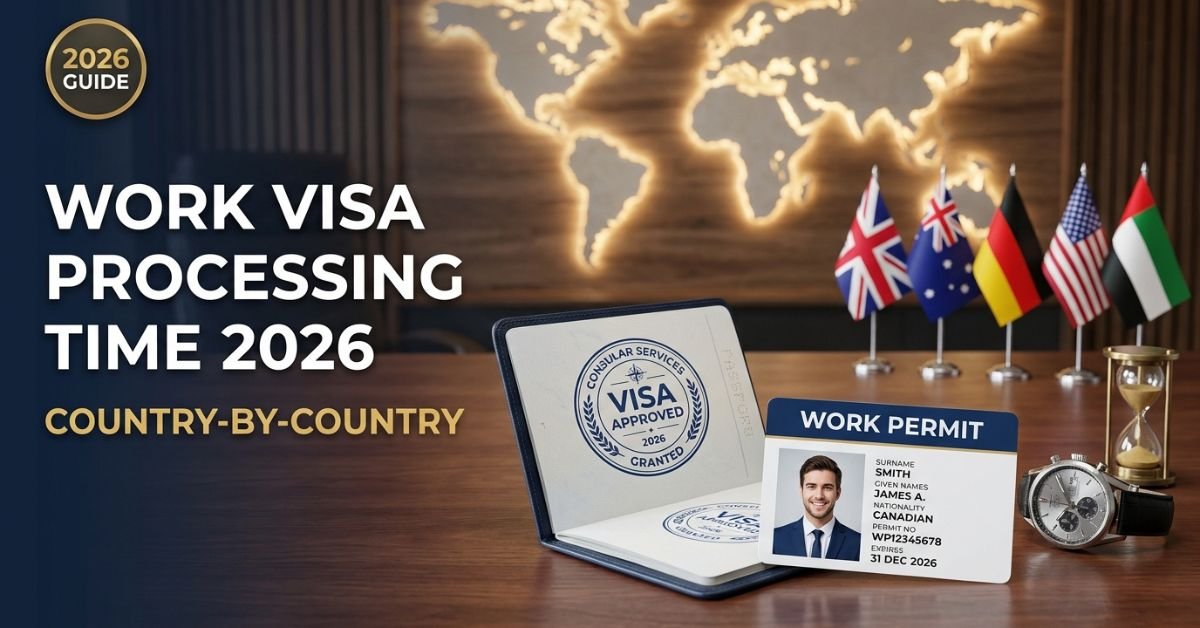 Work visa processing time 2026 country-by-country comparison with visa stamp and work permit